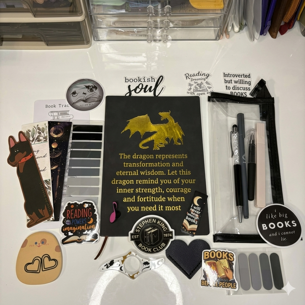 Black Bookish Bundle – Cozy Dark Academia Book Lover Gift