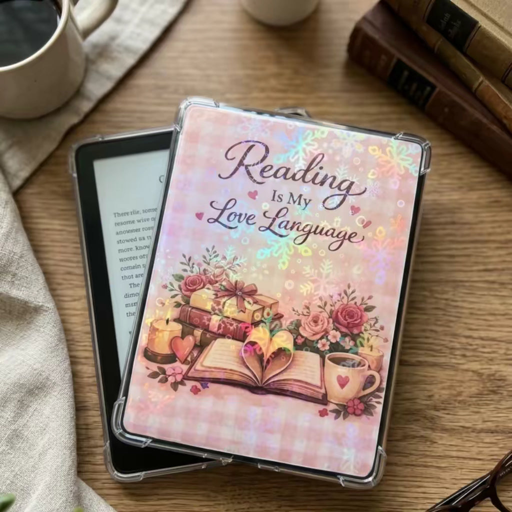 Holographic Kindle Insert | Cozy Bookish Kindle Skin | Romance Reader Gift | Kobo Insert | Clear Case Insert | Book Lover Gift Canada