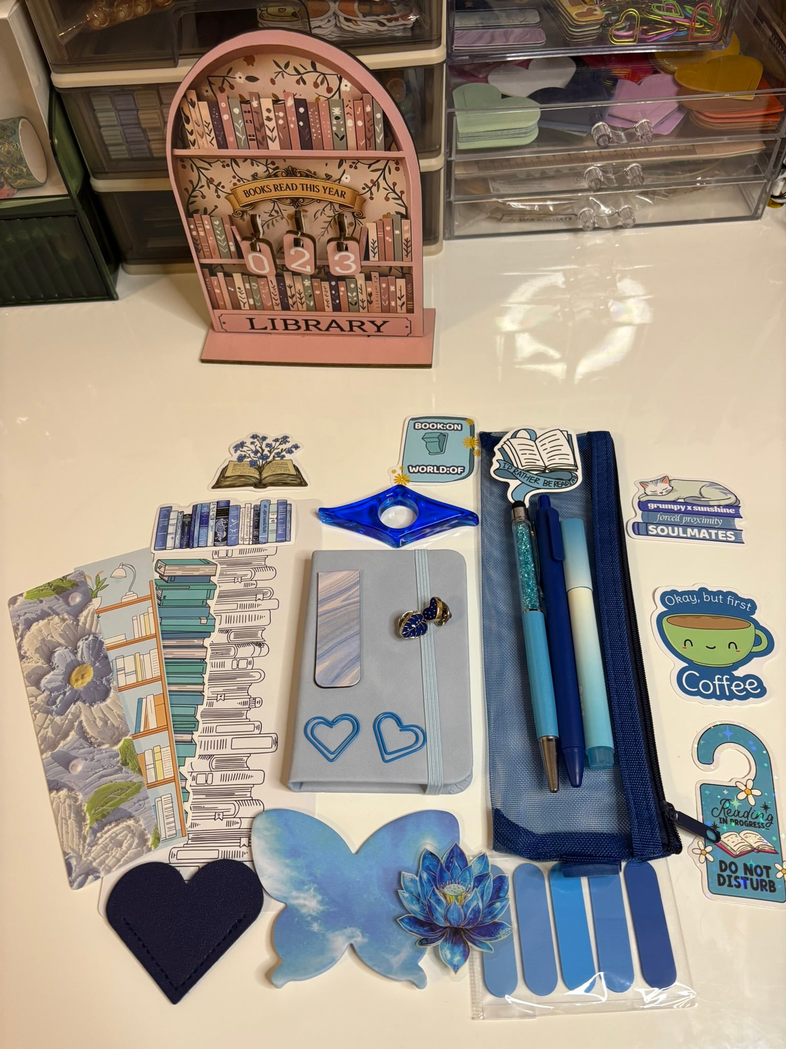 Blue Bookish bundle • Book Lover Gift Set • Reading Accessories Box• Mystery bundle