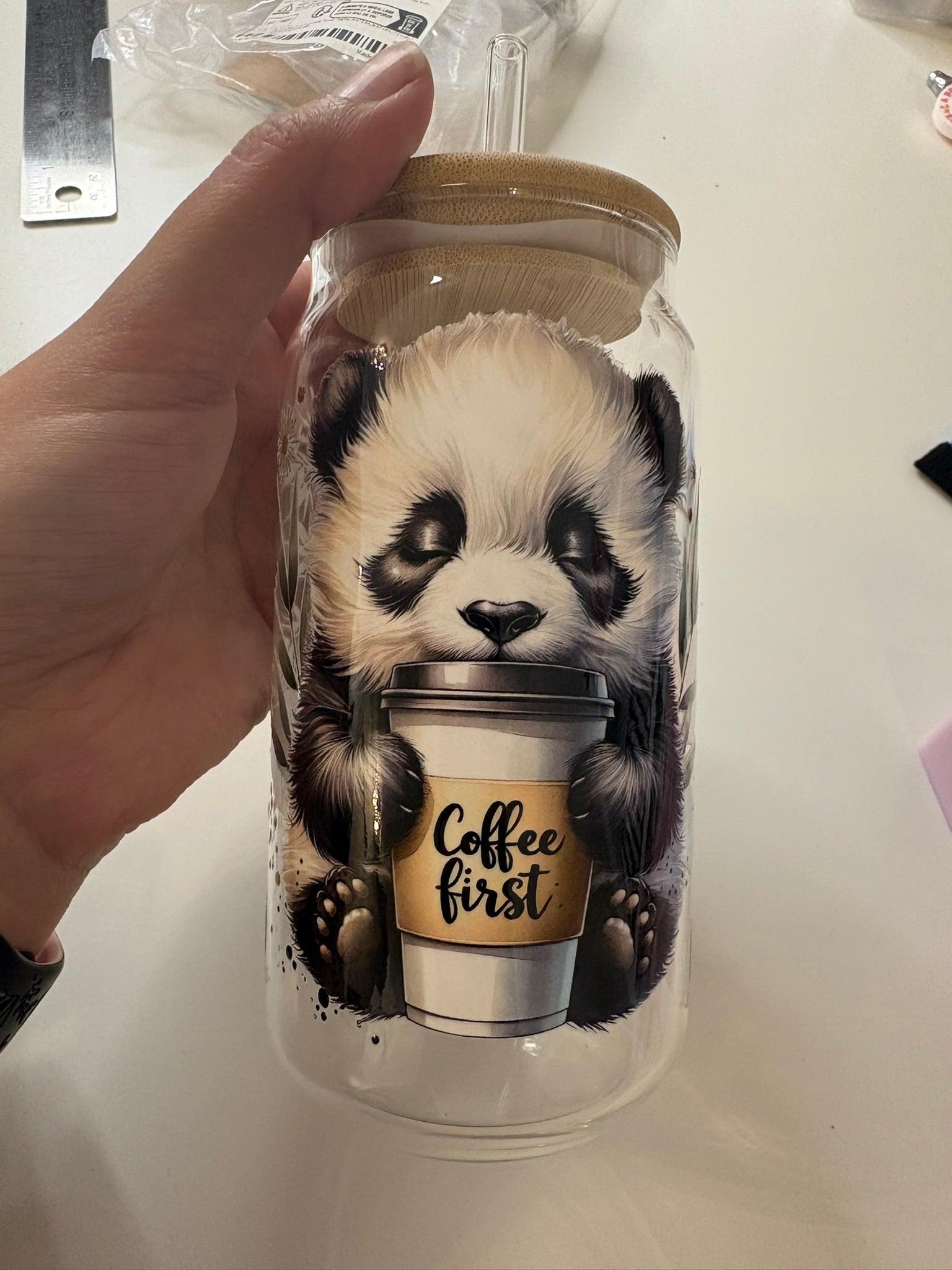 16 oz Bookish Glass tumbler(with straw)