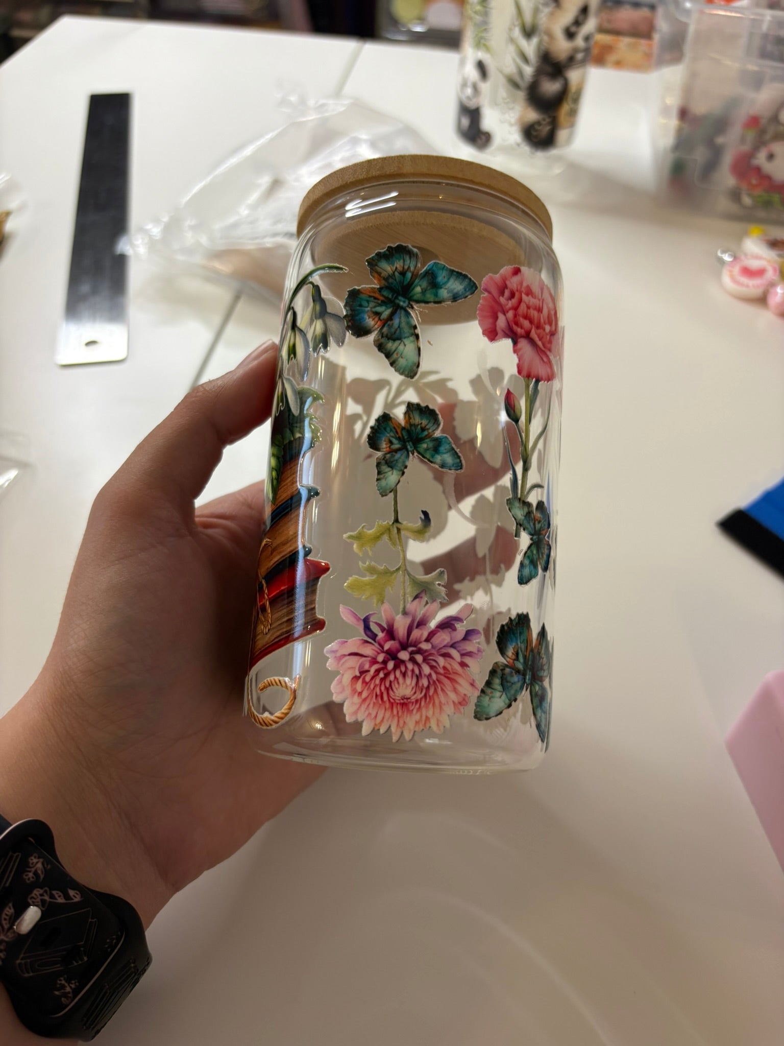 16 oz Bookish Glass tumbler(with straw)