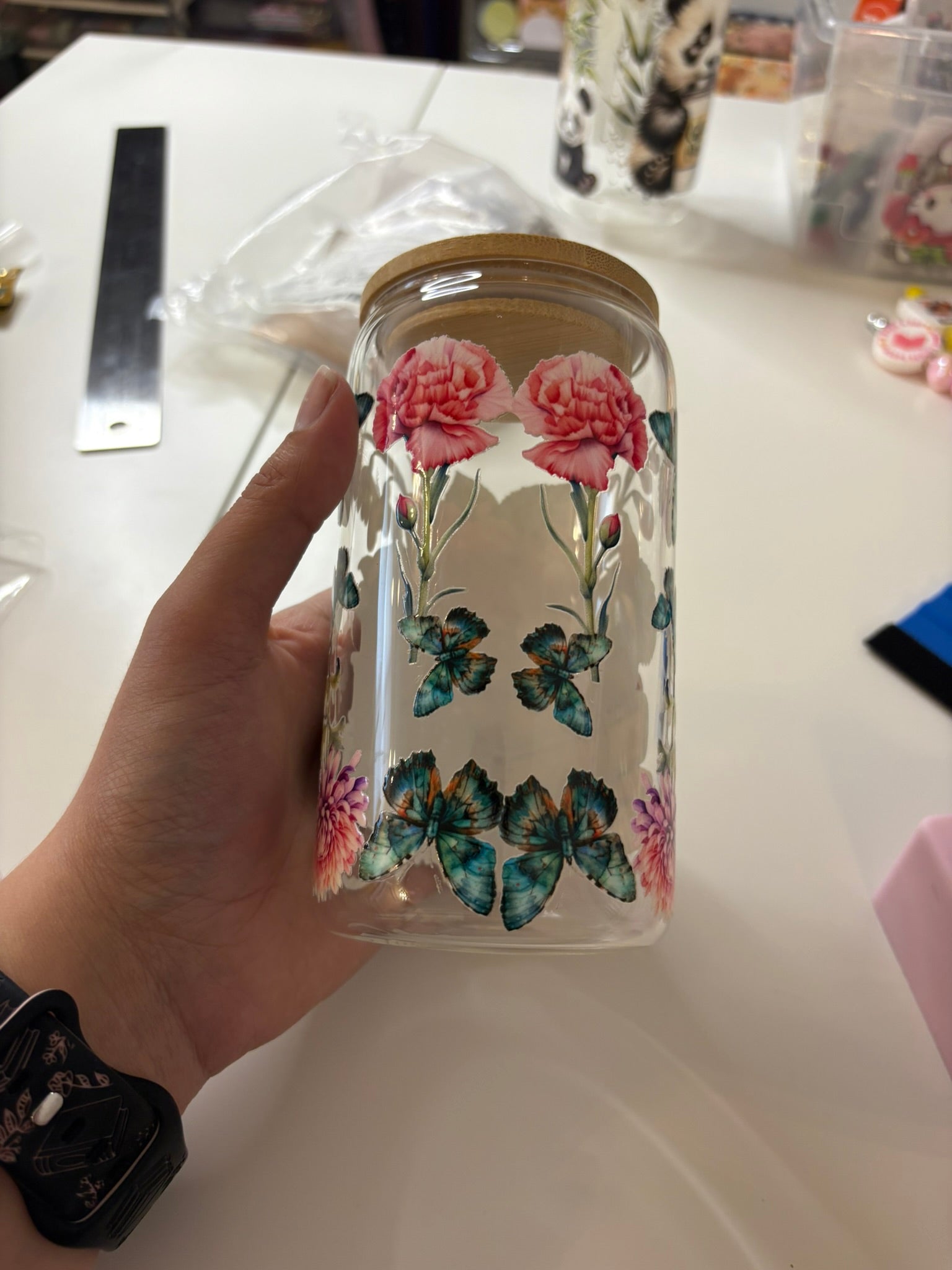 16 oz Bookish Glass tumbler(with straw)