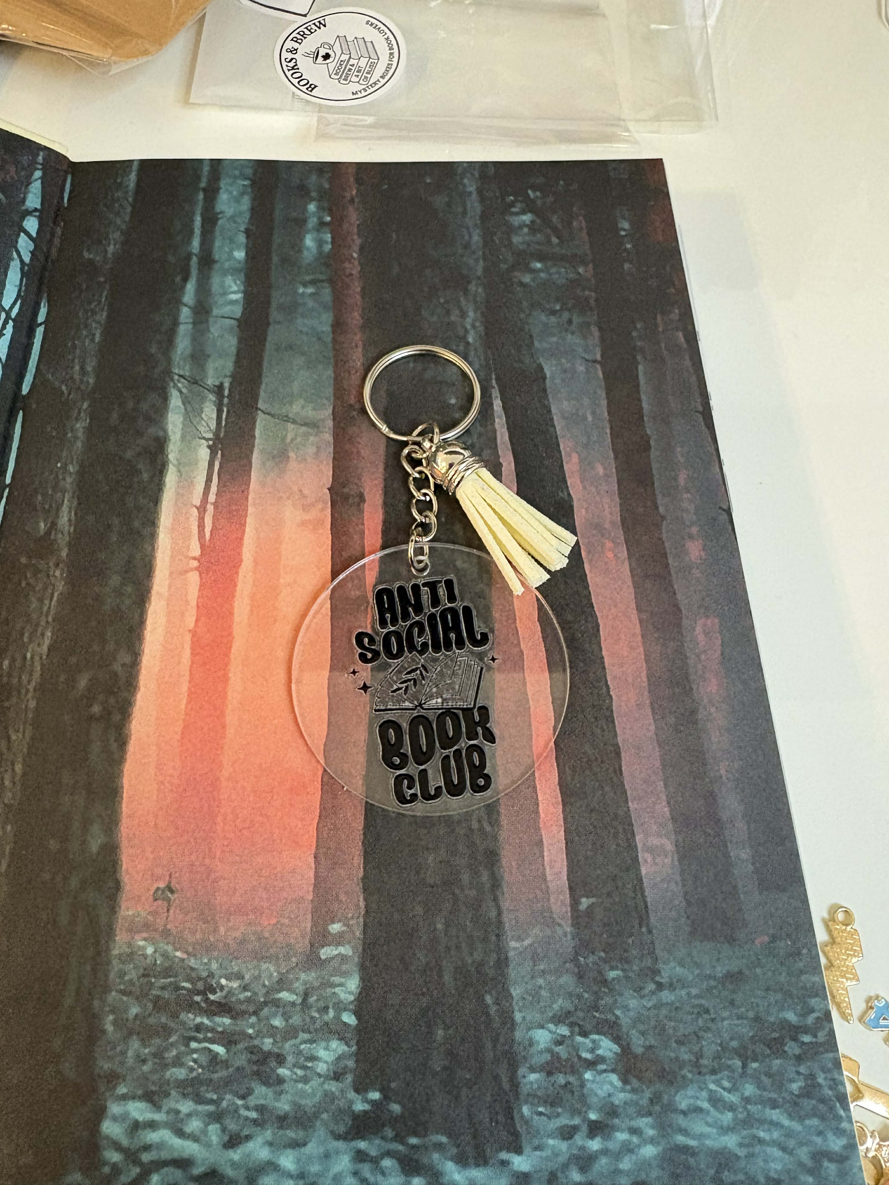 Bookish Quotes Keychain | Round Bookish Acrylic Tassel Charm Keychain | Book Lover Accessories | Bookish Merch | Bookish Stocking Stuffer