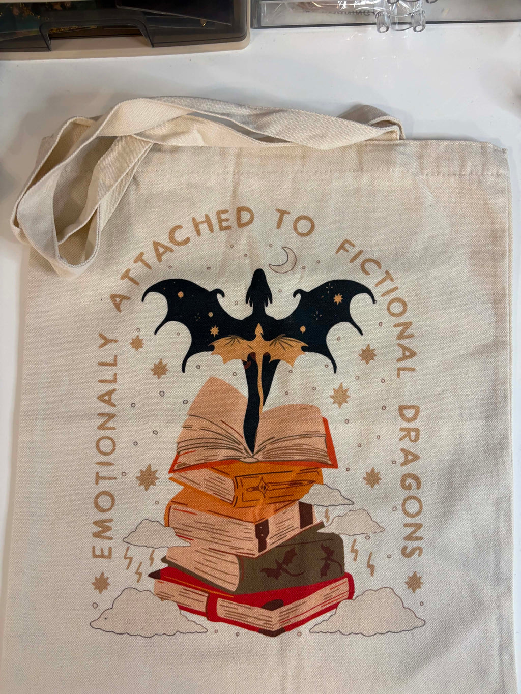 Dragon Book Tote Bag, Romantasy Tote Bag, Fantasy Reader Gift, Book Lover Canvas Tote, Bookish Bag, Fourth Wing Inspired Gift, Booktok Merch