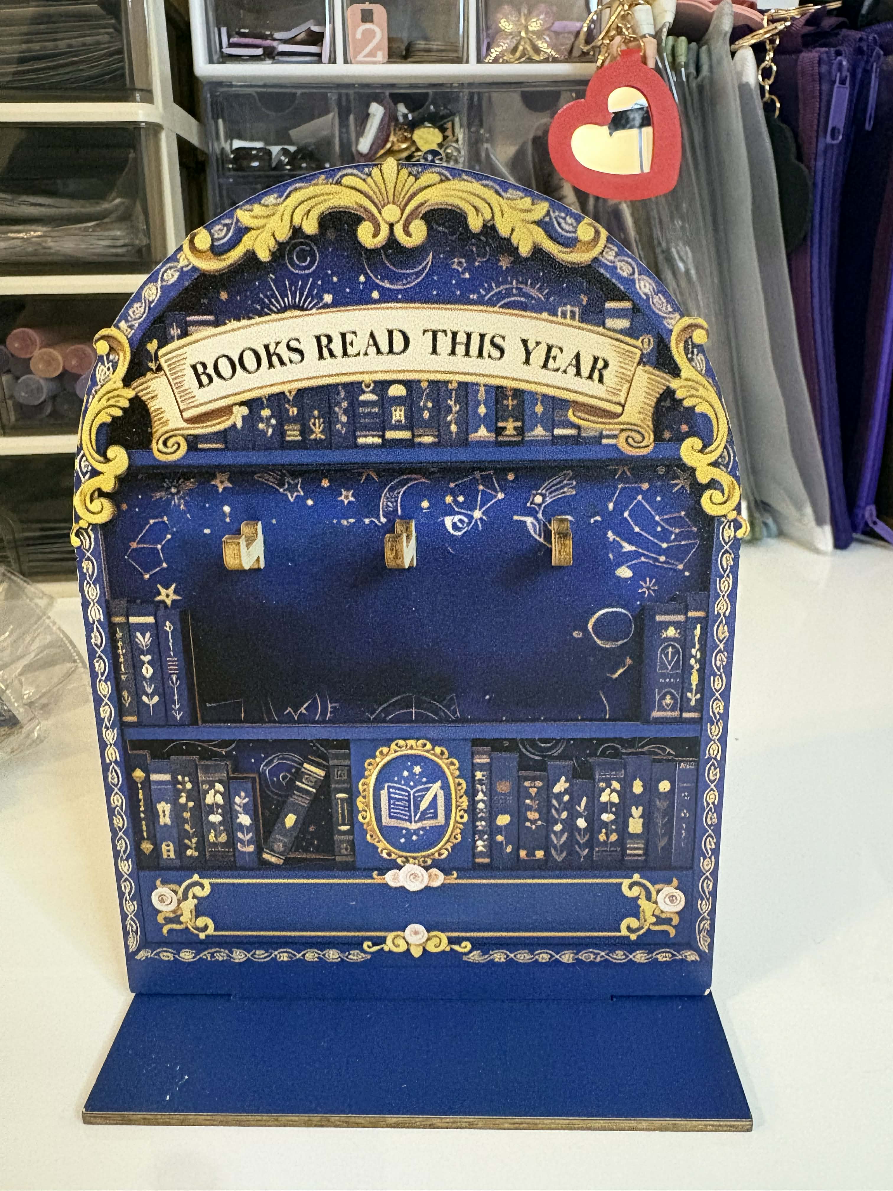 2D Books Read This Year Tracker – Wooden Reading Counter, Book Lover Gift, Reading Goal Tracker, Bookshelf Decor