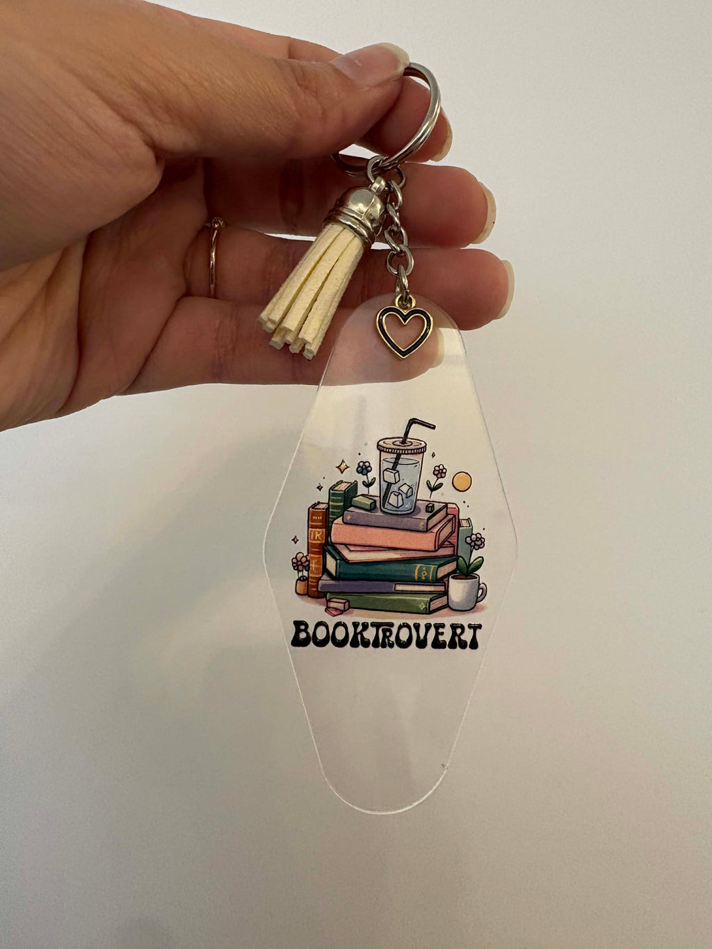 Bookish Motel Keychain, Acrylic Book Lover Keychain with Tassel & Charm, Booktok Accessory, Gift for reader Canada