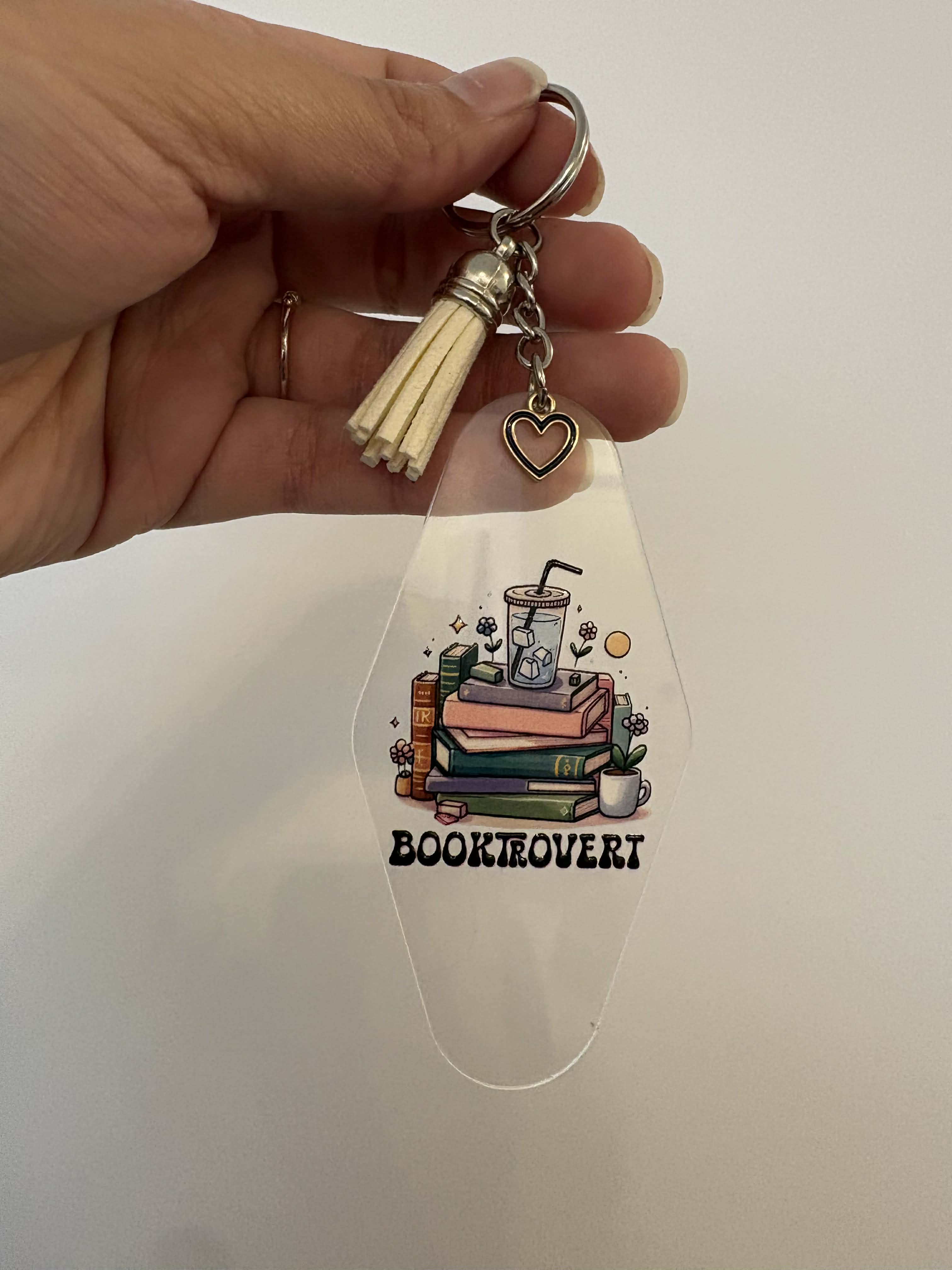 Bookish Motel Keychain, Acrylic Book Lover Keychain with Tassel & Charm, Booktok Accessory, Gift for reader Canada