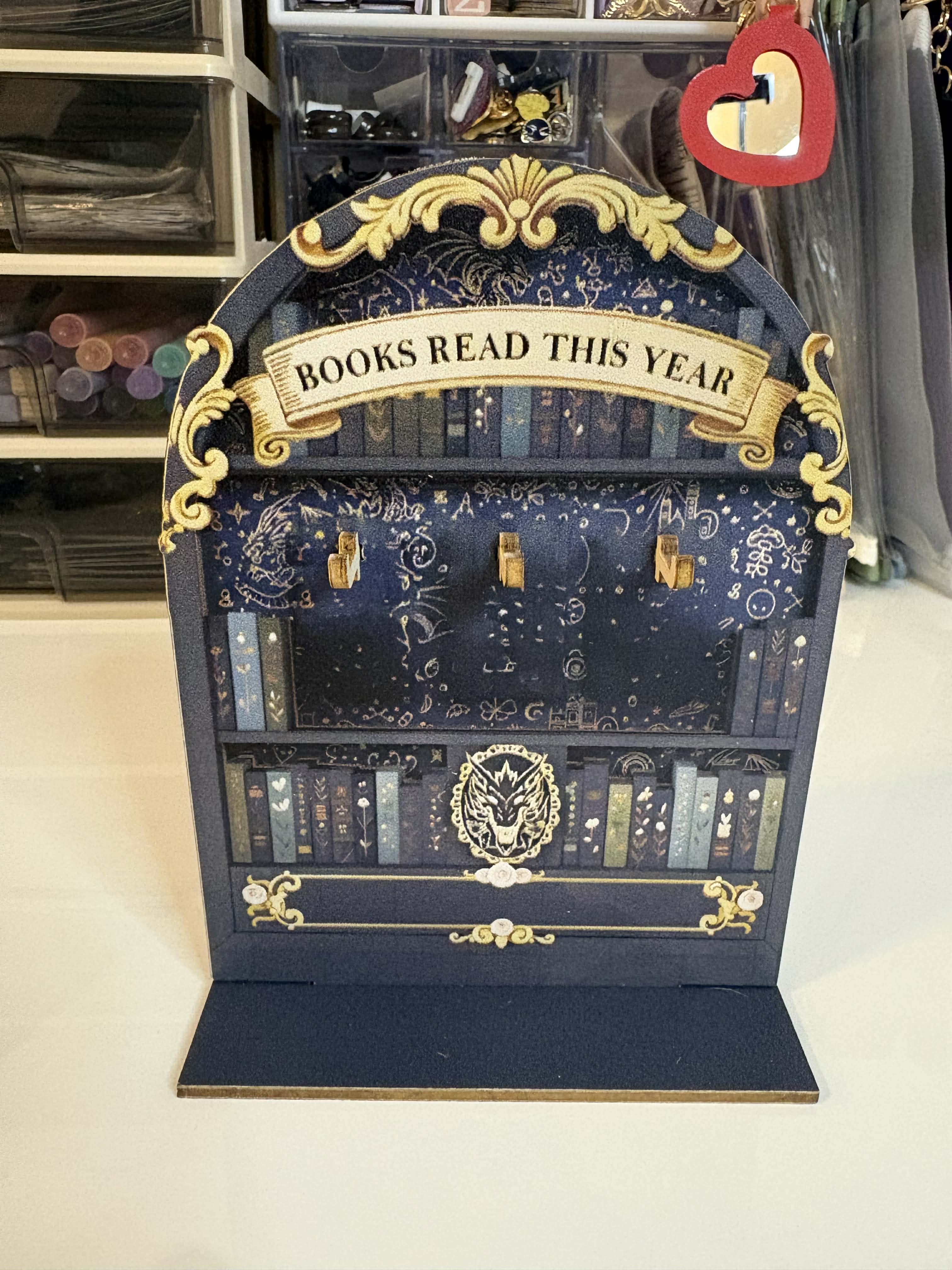 2D Books Read This Year Tracker – Wooden Reading Counter, Book Lover Gift, Reading Goal Tracker, Bookshelf Decor