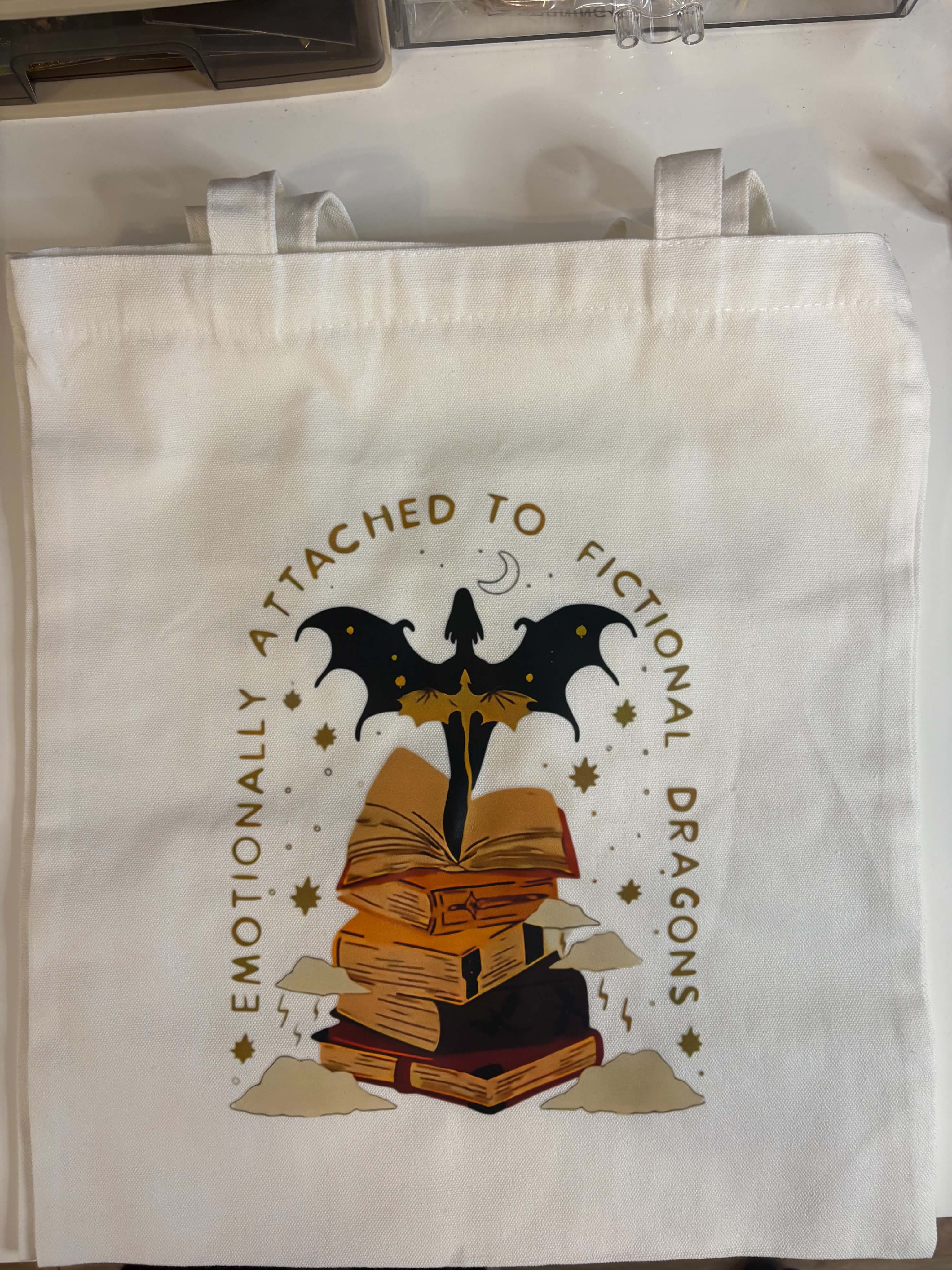 Dragon Book Tote Bag, Romantasy Tote Bag, Fantasy Reader Gift, Book Lover Canvas Tote, Bookish Bag, Fourth Wing Inspired Gift, Booktok Merch