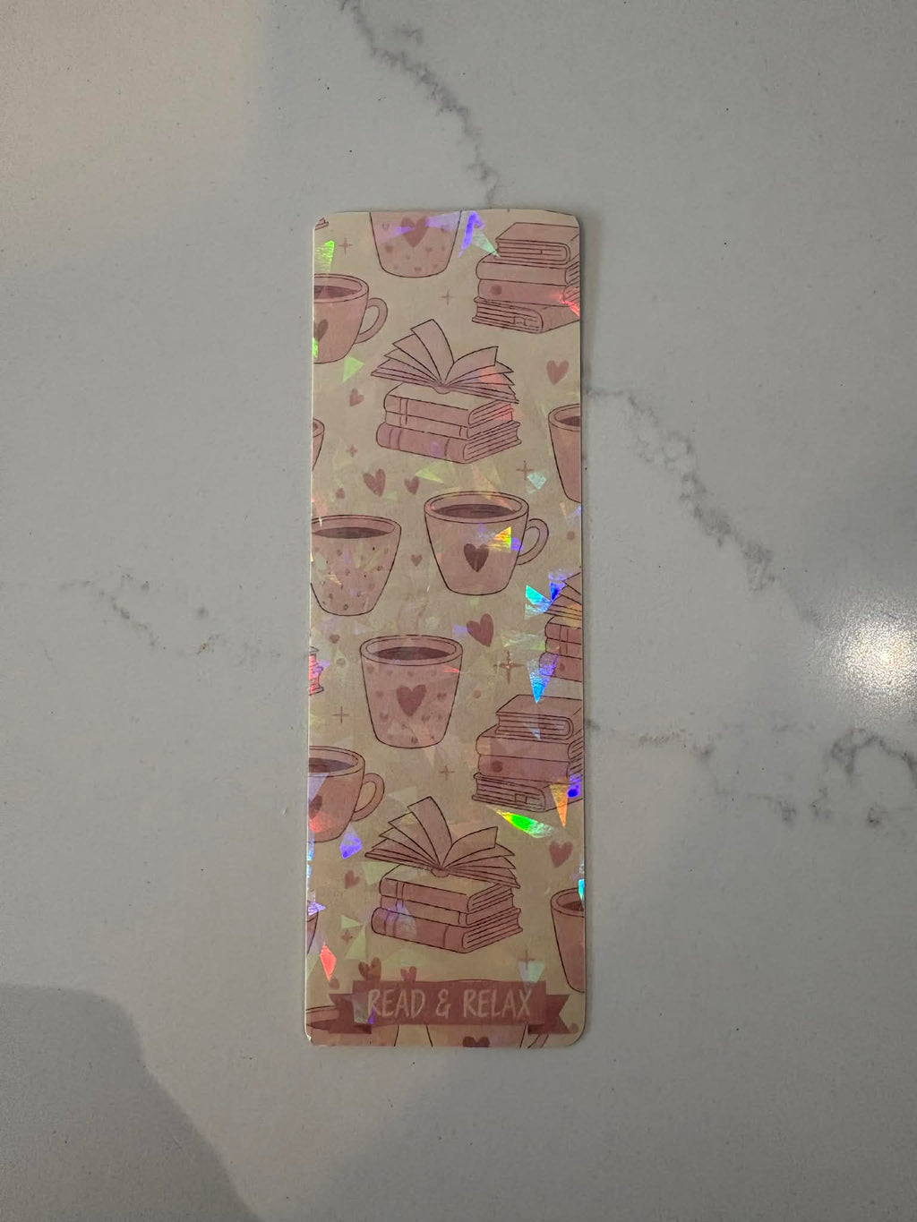 Cozy Bookish Bookmarks, Holographic Bookmark for Book Lovers, Cute Romantasy Reader Gift, Floral Aesthetic Bookmark, Handmade Stationery for Women | 1 for $4 or 3 for $9