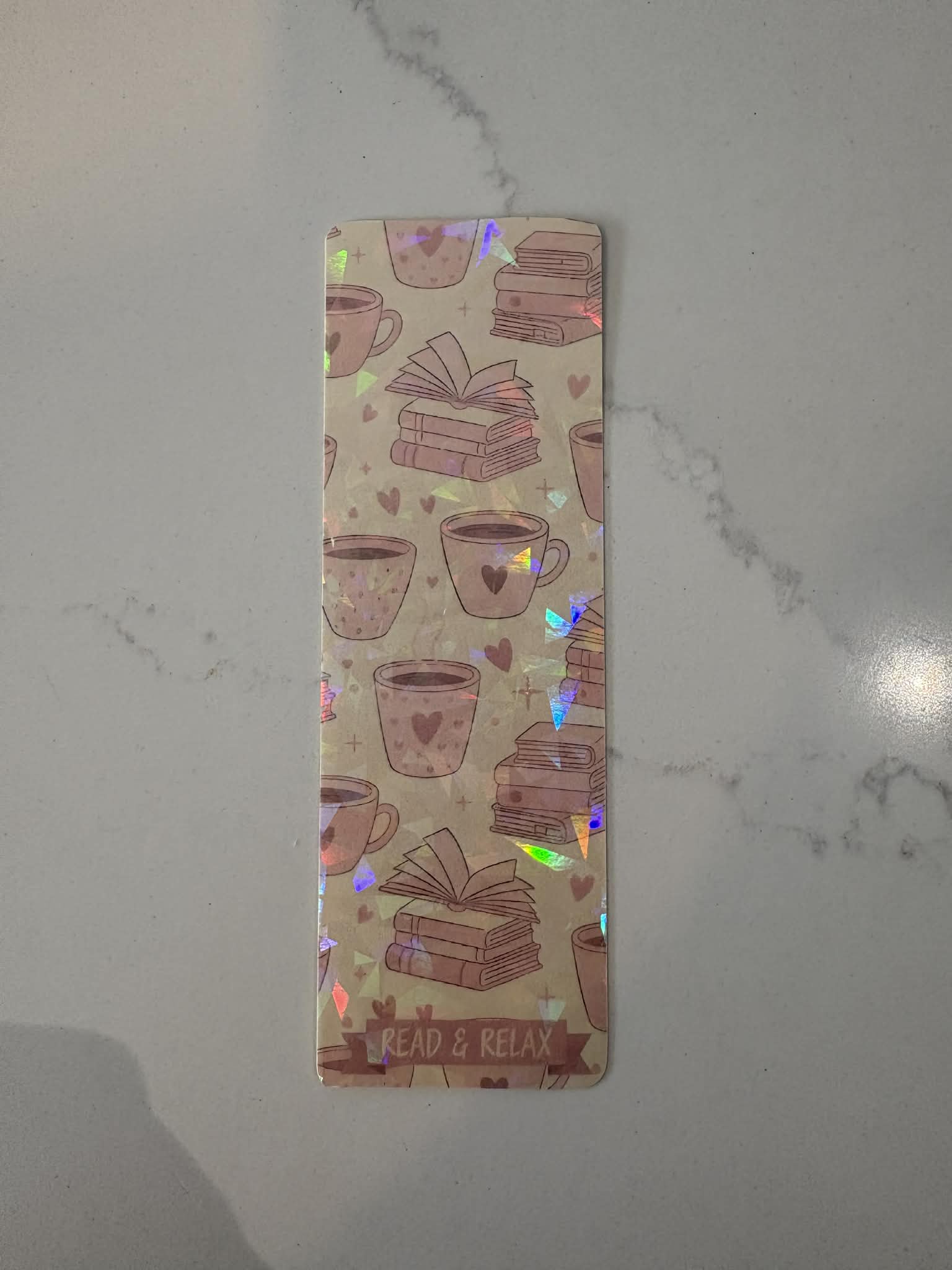 Cozy Bookish Bookmarks, Holographic Bookmark for Book Lovers, Cute Romantasy Reader Gift, Floral Aesthetic Bookmark, Handmade Stationery for Women | 1 for $4 or 3 for $9