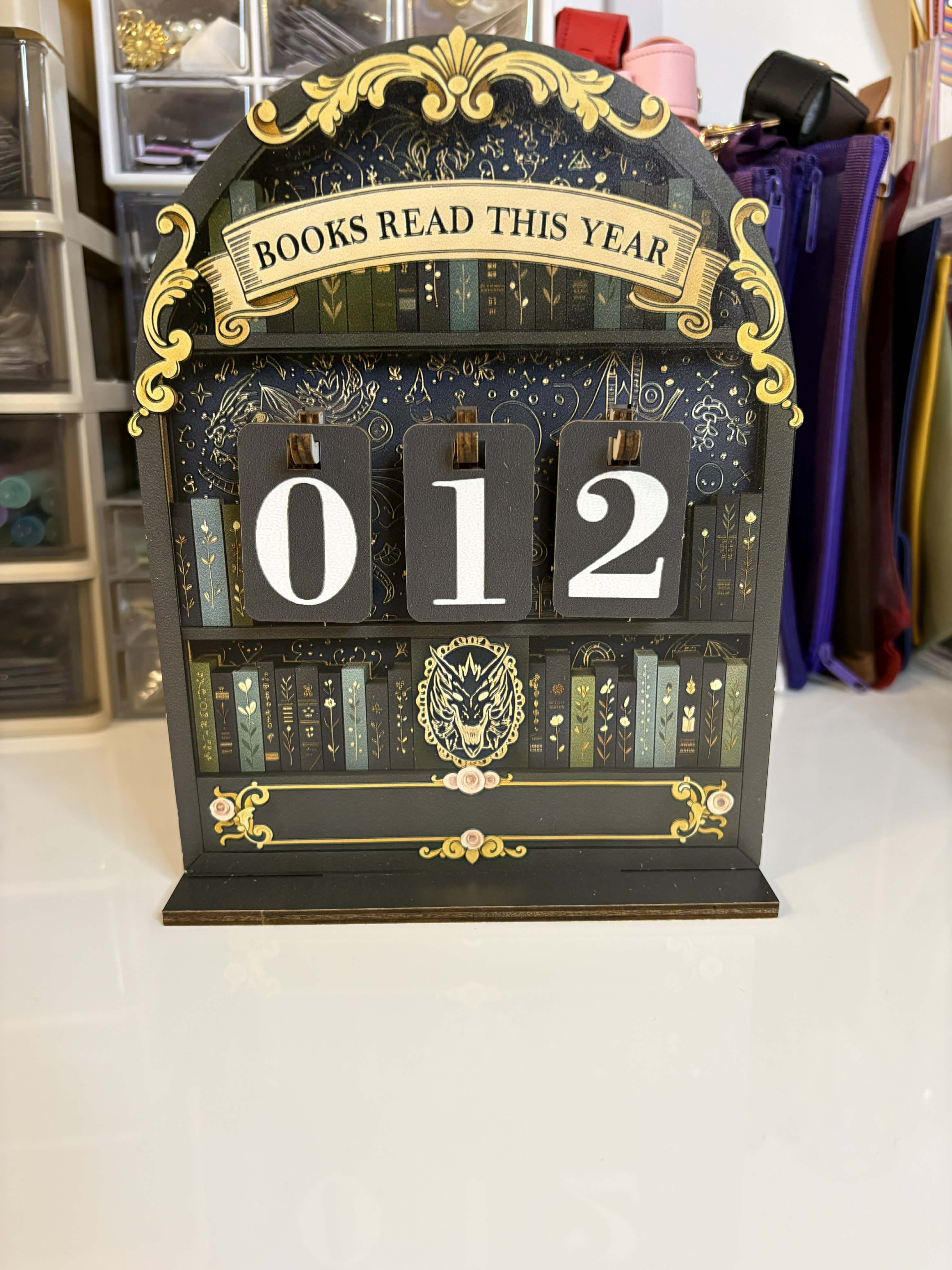 2D Books Read This Year Tracker – Wooden Reading Counter, Book Lover Gift, Reading Goal Tracker, Bookshelf Decor