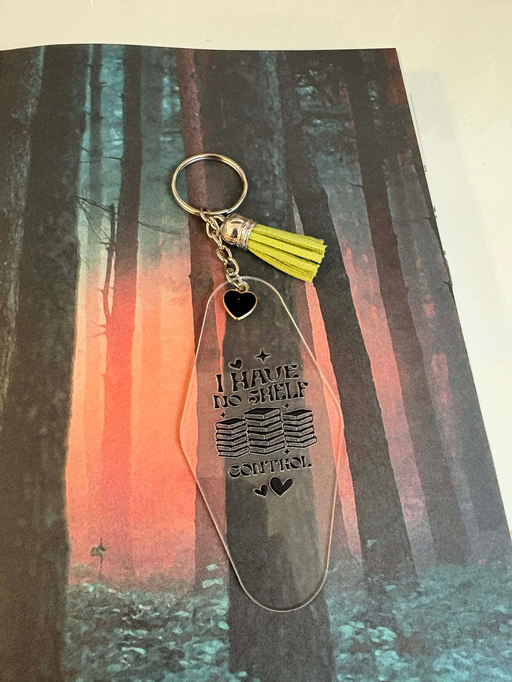 Bookish Motel Keychain, Acrylic Book Lover Keychain with Tassel & Charm, Booktok Accessory, Gift for reader Canada