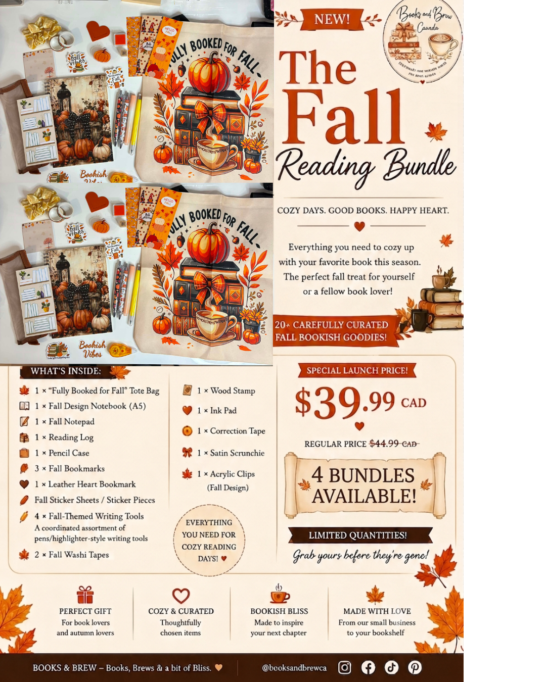 The Fall Reading Bundle | Cozy Autumn Bookish Stationery & Accessory Set