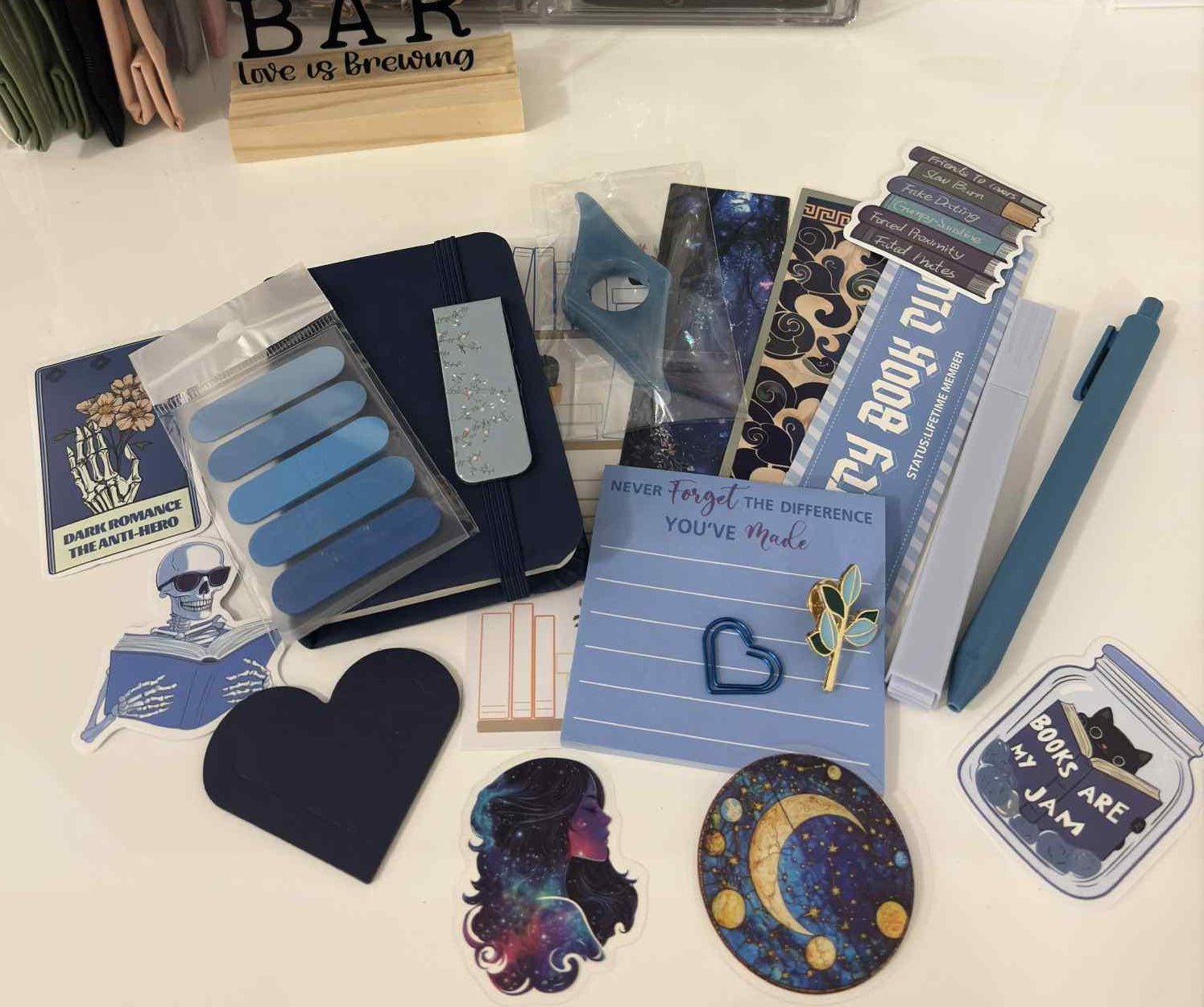 Blue Bookish bundle • Book Lover Gift Set • Reading Accessories Box• Mystery bundle - Books and Brew Canada