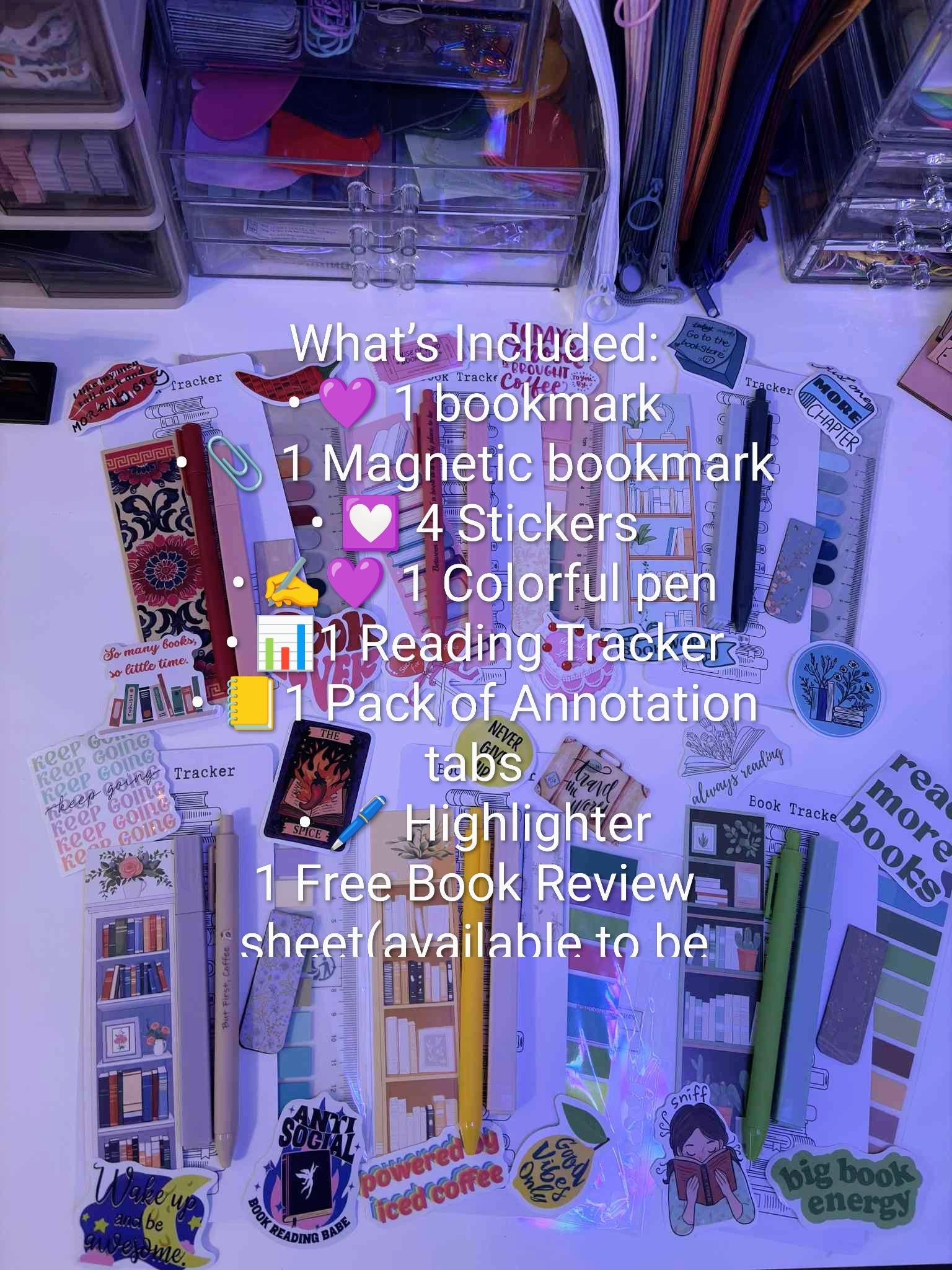 Book Annotation Kit | Starter Pack with Tabs, Bookmarks, Pens & Stickers | Bookish BookTook Gift | Free Book Review page included - Books and Brew Canada