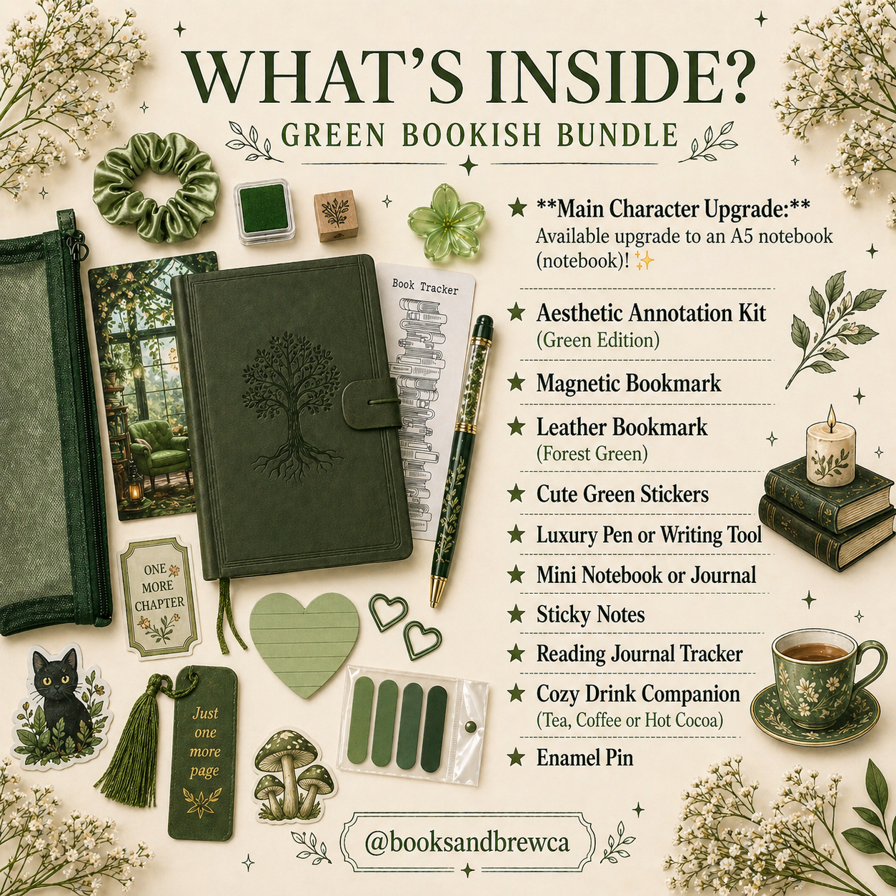 Green Mystical Bookish Bundle — Cozy Stationery & Book Lover Gift Box