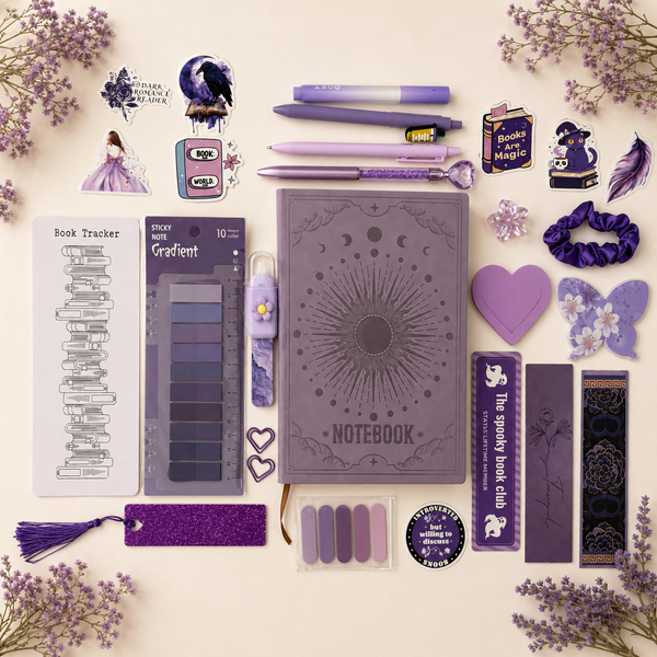 Purple Bookish Bundle — Cozy Stationery Gift Box