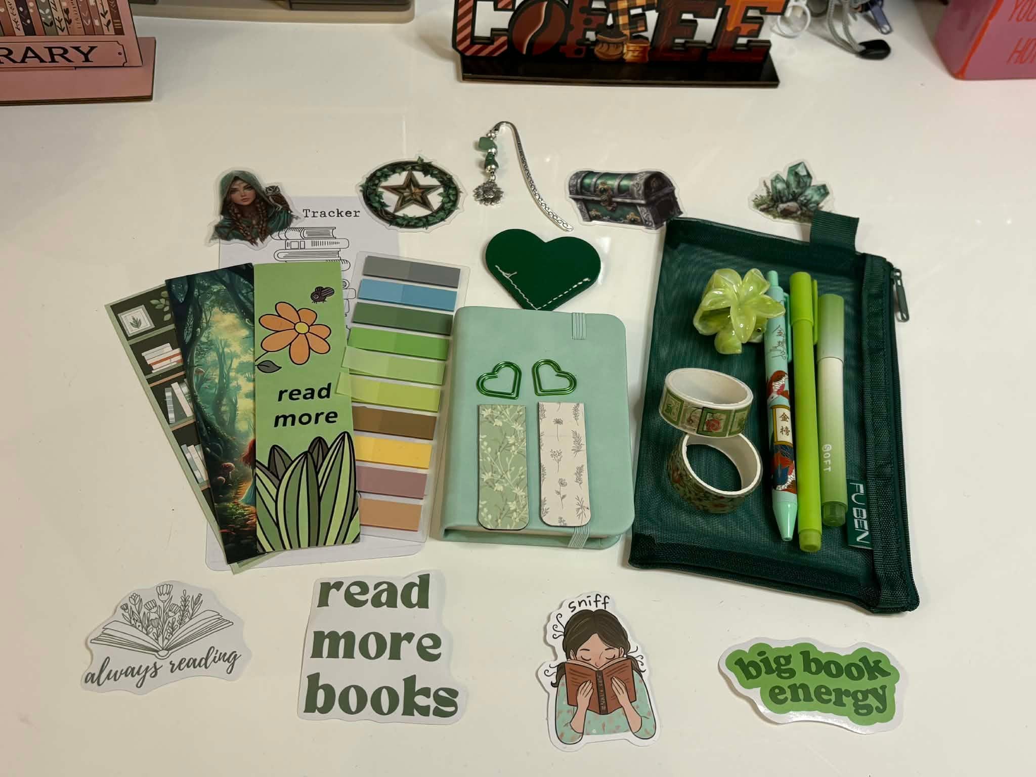 Green Mystical Bookish Bundle — Cozy Stationery & Book Lover Gift Box - Books and Brew Canada