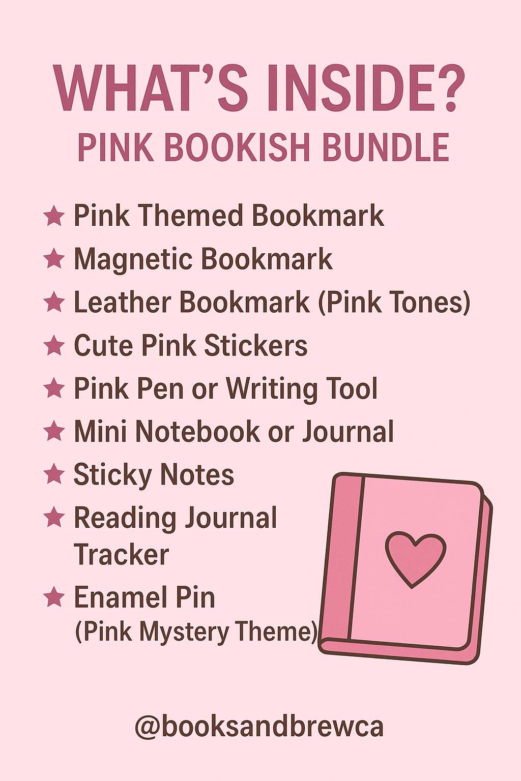 Pink Stationery Set | Pink Bookish bundle - Stickers, Bookmarks, Pens, and More! - Books and Brew Canada