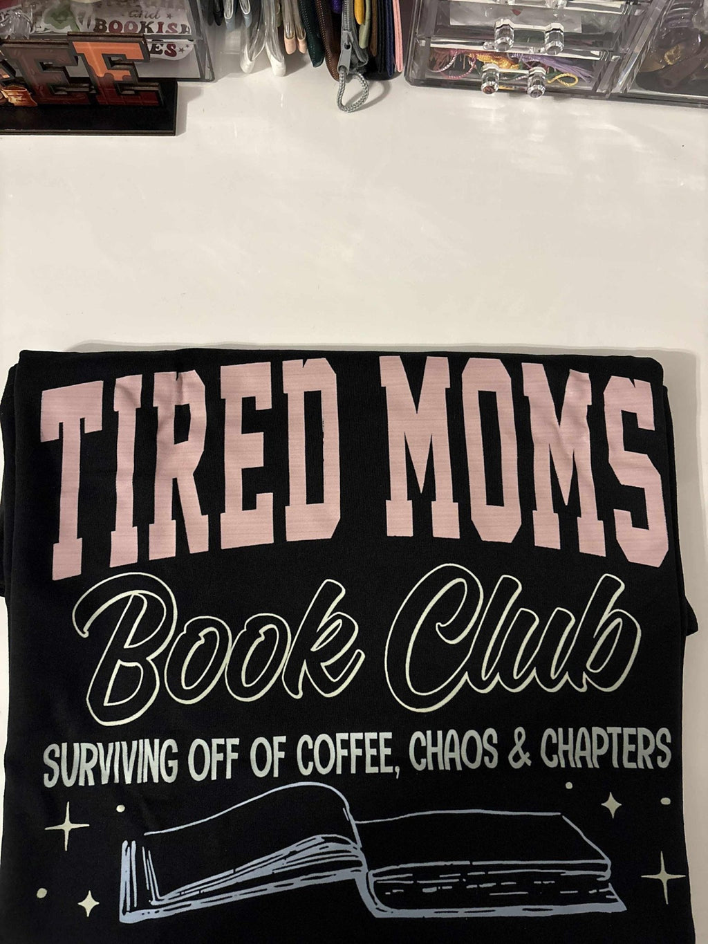 Tired Moms Book Club Shirt – Surviving on Coffee & Chapters, Bookish Mom Tee, Coffee Chaos Reader Shirt, Funny Mom Life Gift,Valentine's Day - Books and Brew Canada